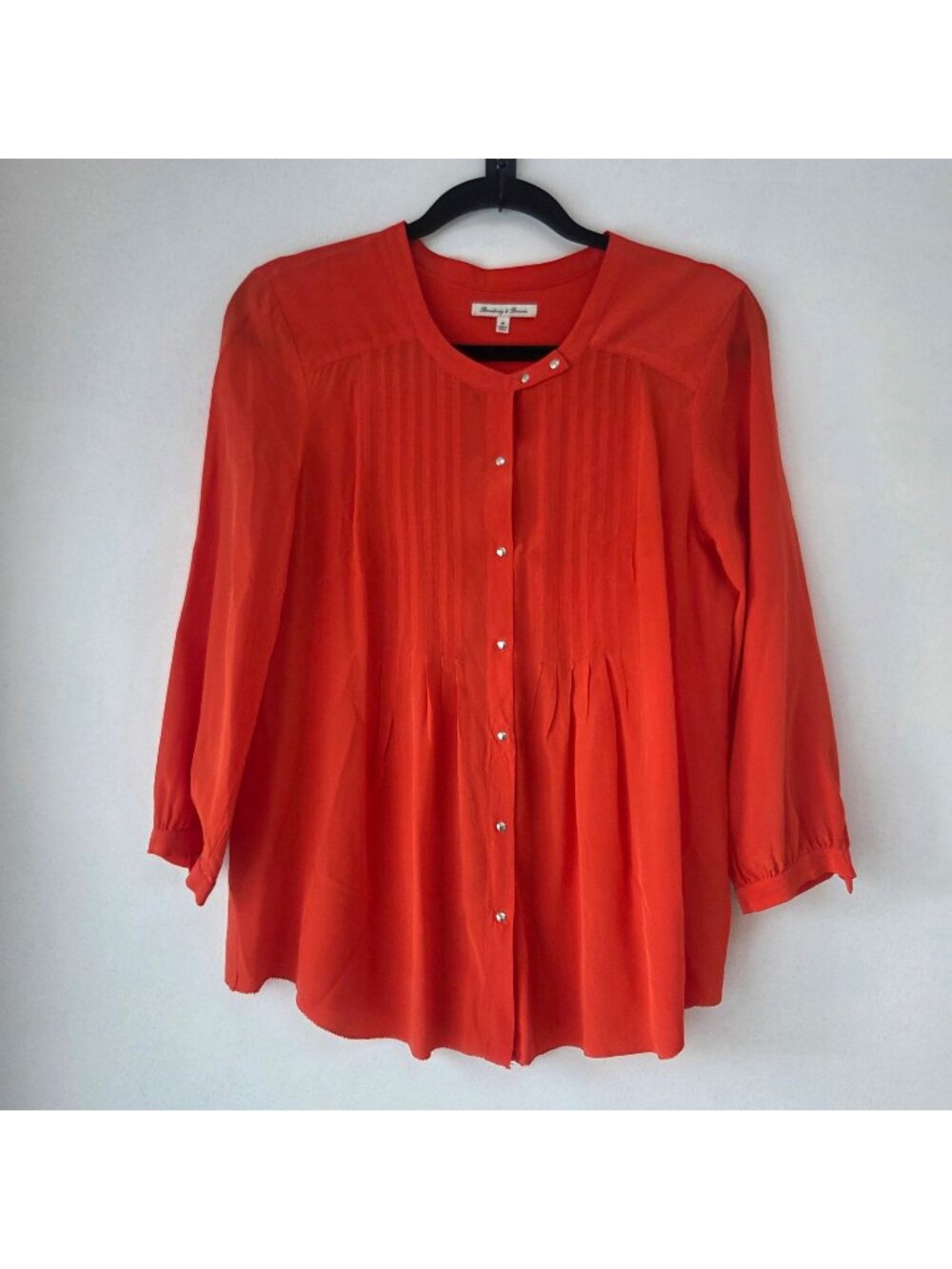 Broadway and Broome Madewell 100% Silk Coral Blouse Top Shirt Women's M
